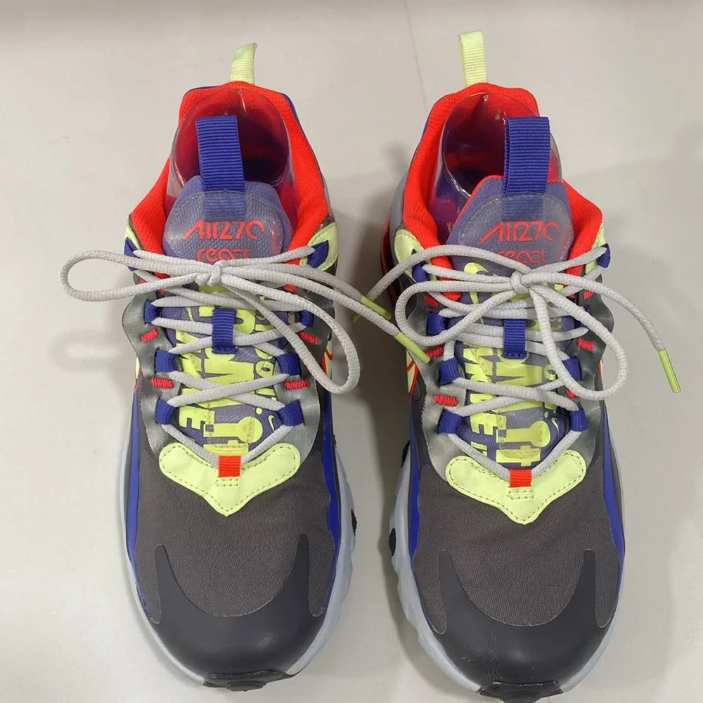 Nike Air Max React 270 GS CT1630-001 Thunder‎ Grey / Barely Volt Youth Size 6.5
